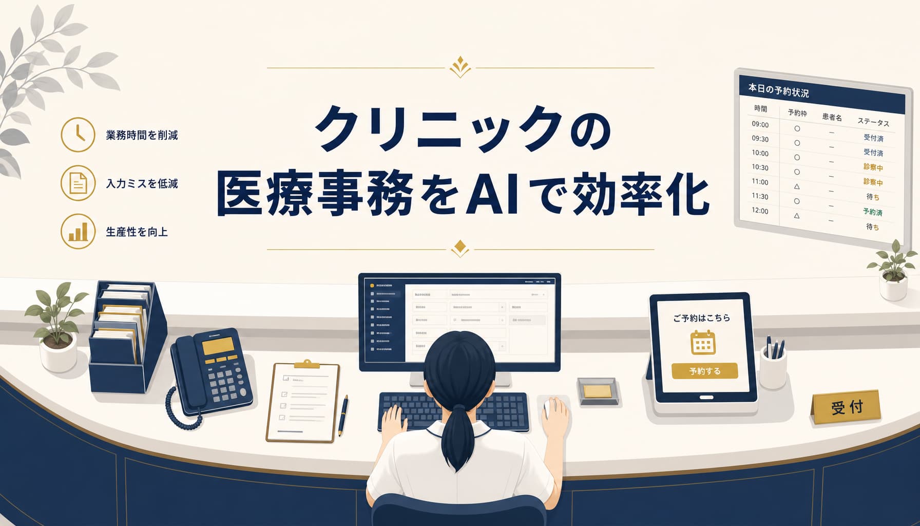 クリニックの医療事務をAIで効率化する実例と導入手順