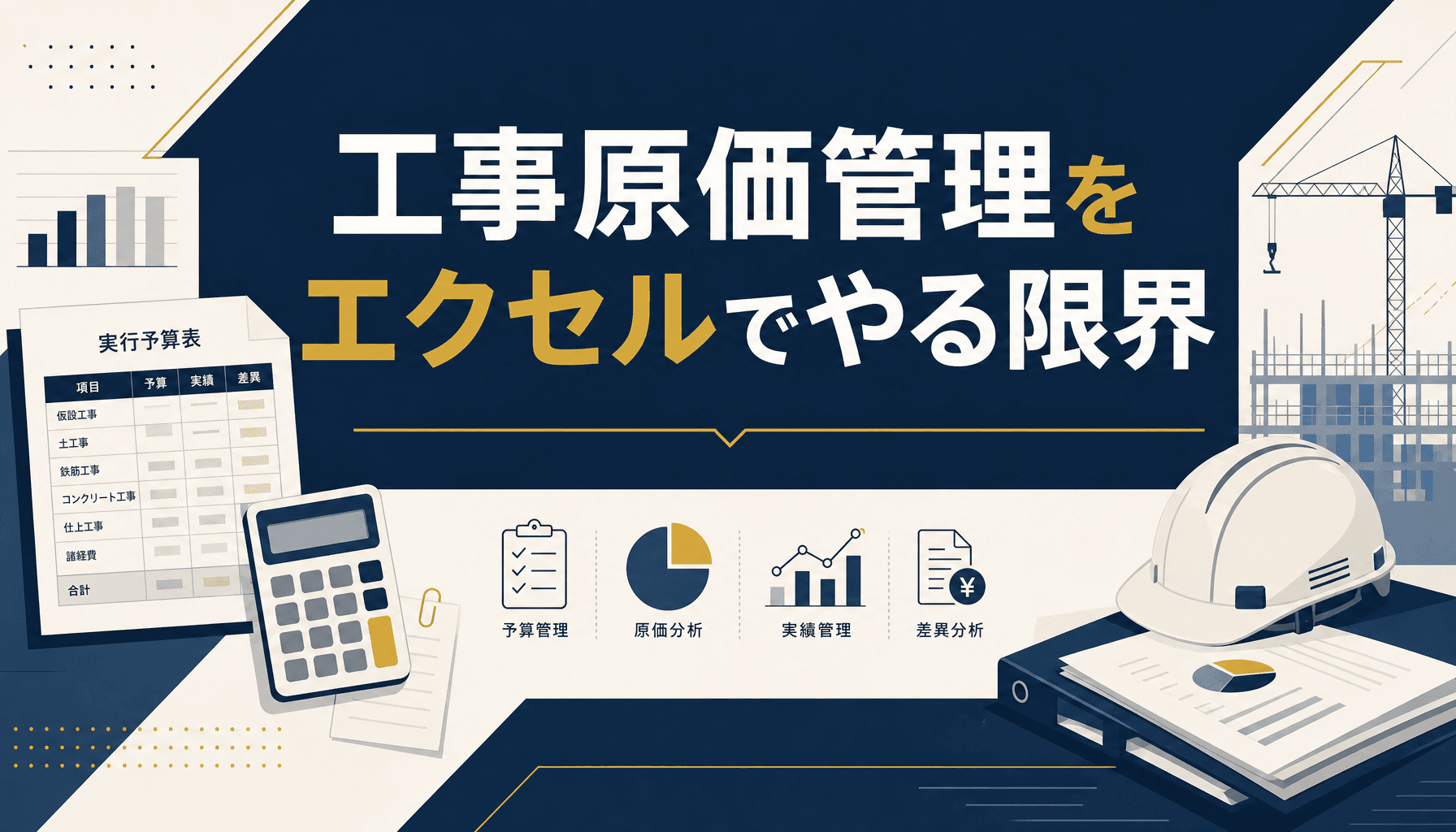 工事原価管理をエクセルで行う限界と実行予算・実績対比の実務知