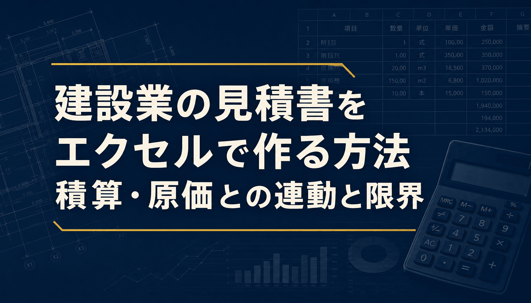 建設業の見積書をエクセルで作る方法 積算・原価との連動と限界