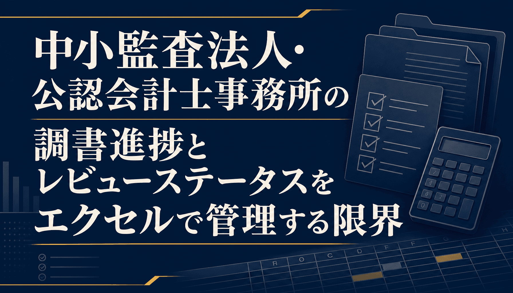 中小監査法人・公認会計士事務所の調書進捗とレビューステータスをエクセルで管理する限界