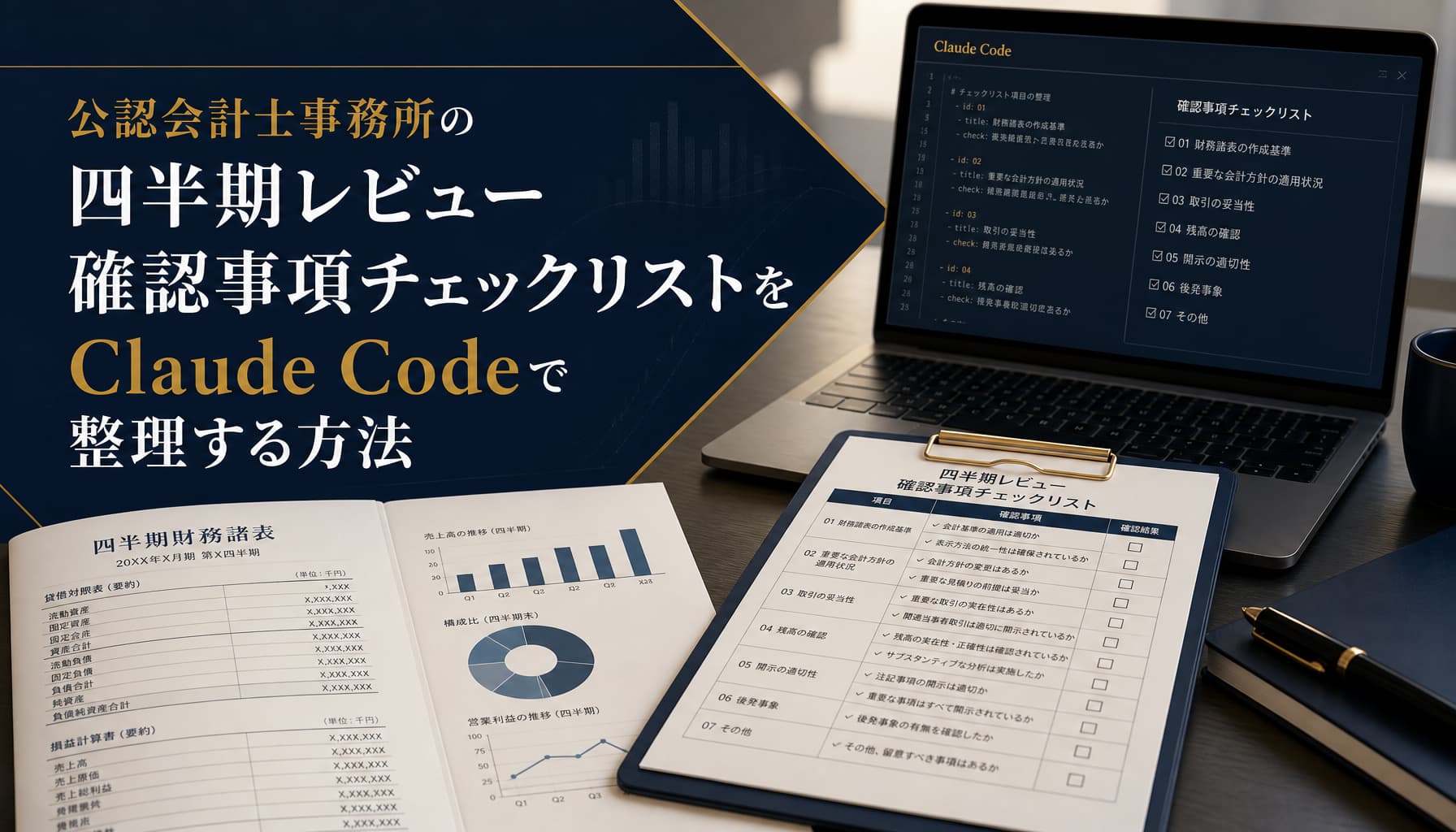 公認会計士事務所の四半期レビュー確認事項チェックリストをClaude Codeで整理する方法