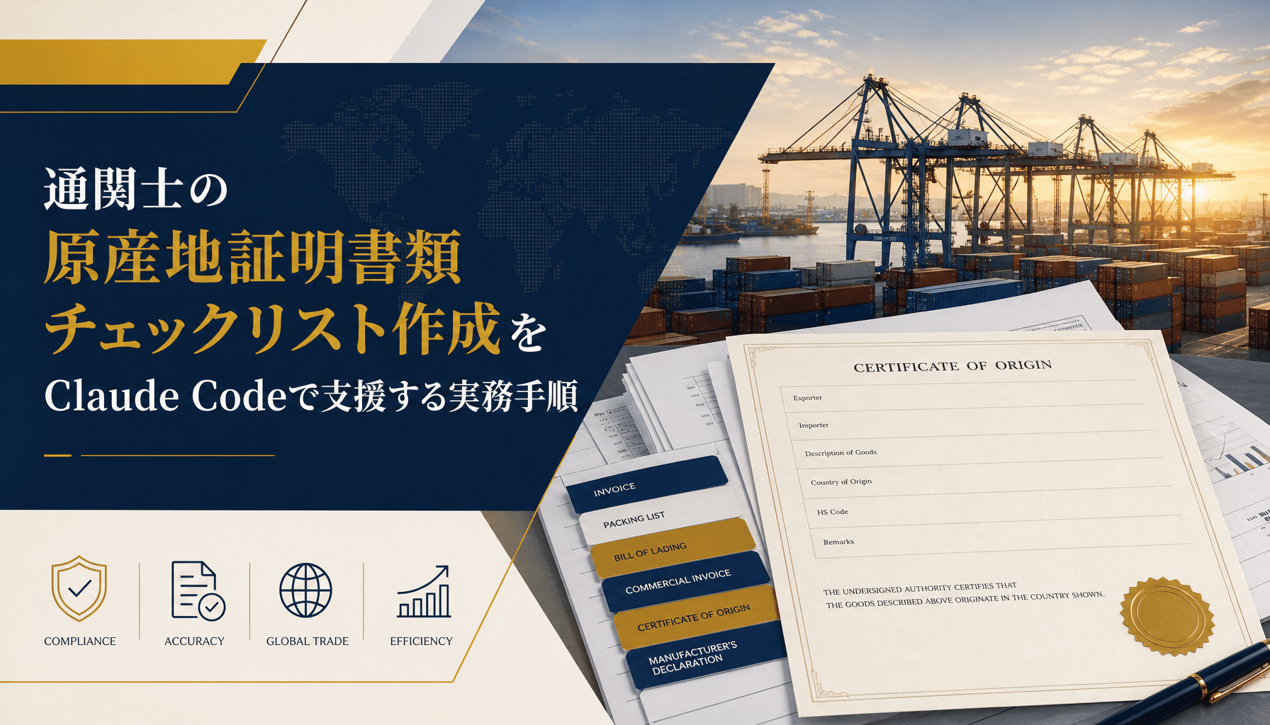 通関士の原産地証明書類チェックリスト作成をClaude Codeで支援する実務手順