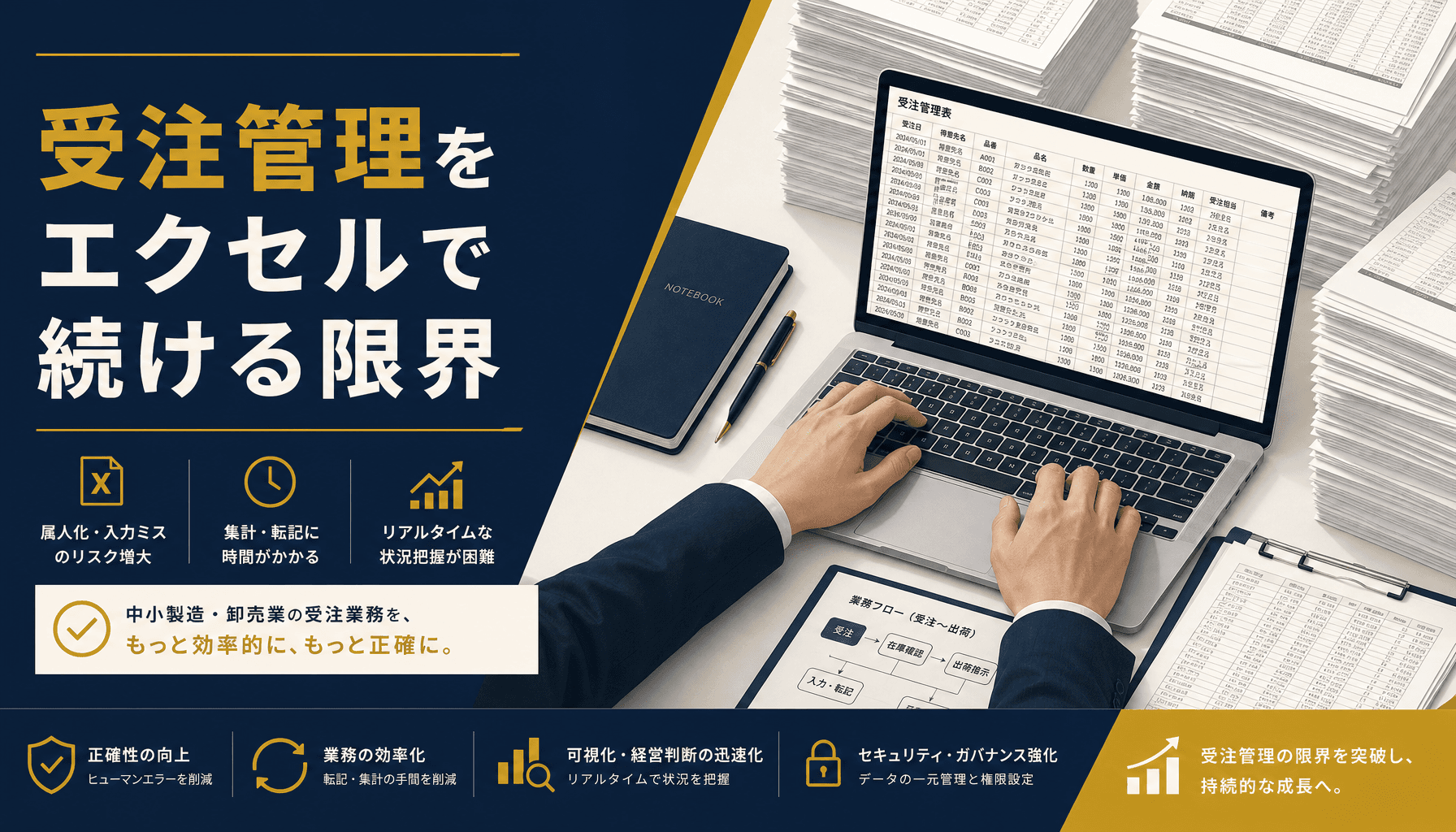 受注管理をエクセルで続ける限界と脱エクセルの判断基準・移行ステップ