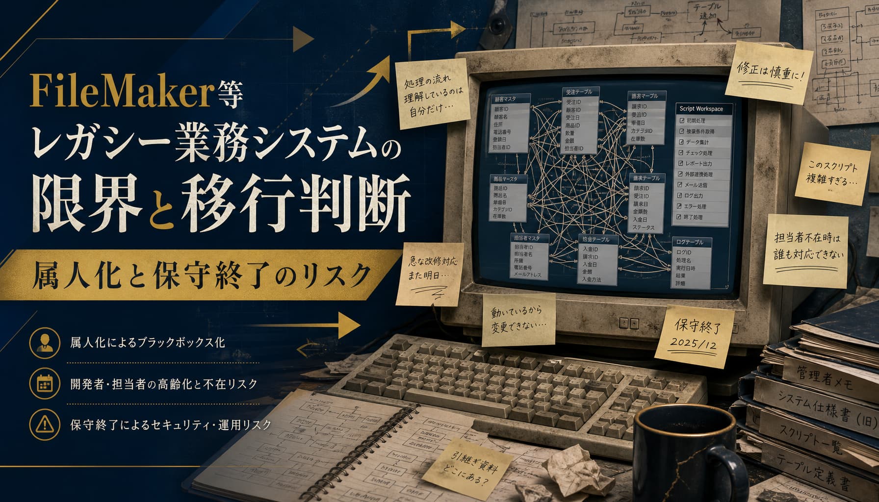 FileMaker等レガシー業務システムの限界と移行判断 属人化と保守終了のリスク