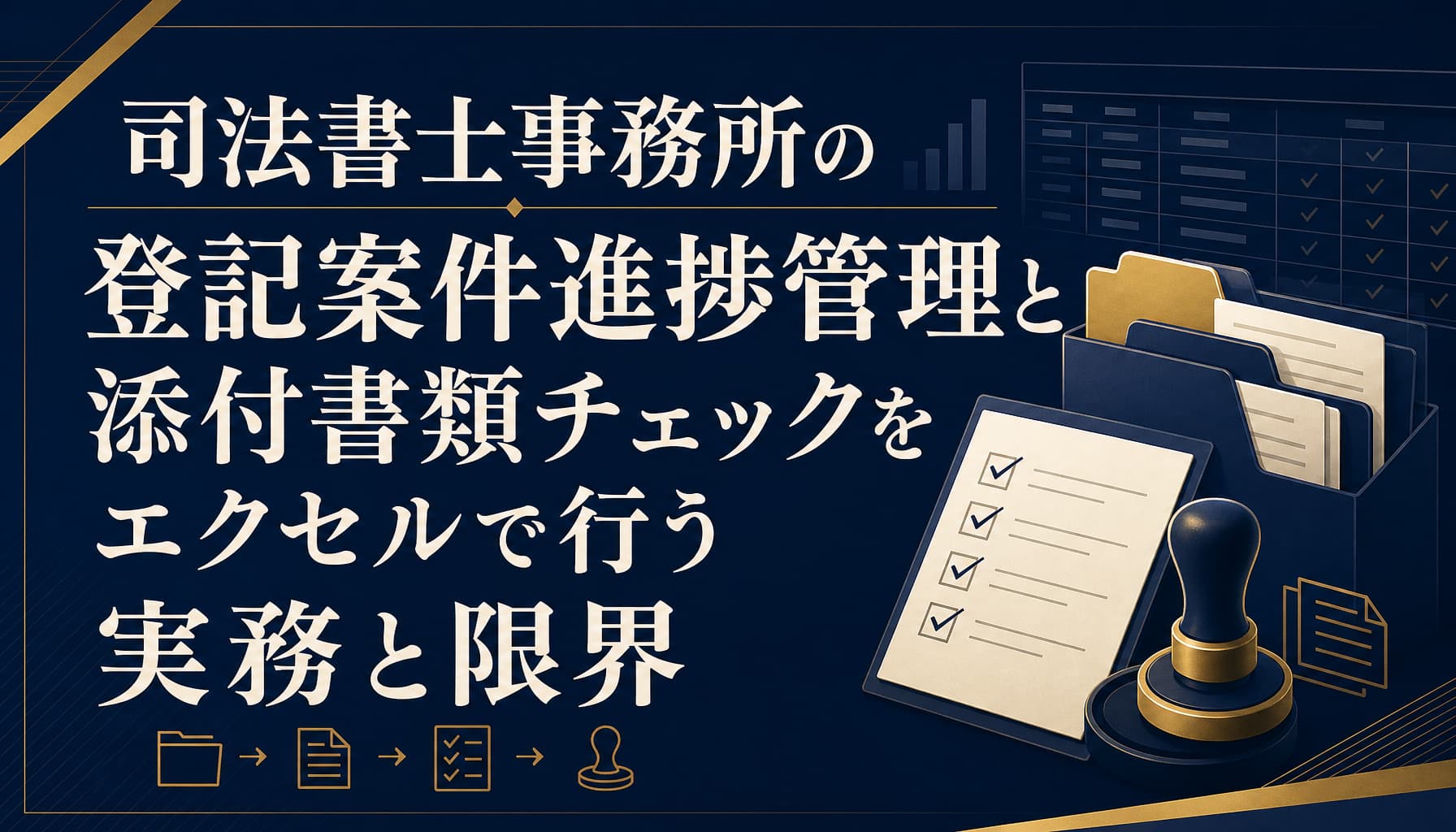 司法書士事務所の登記案件進捗管理と添付書類チェックをエクセルで行う実務と限界