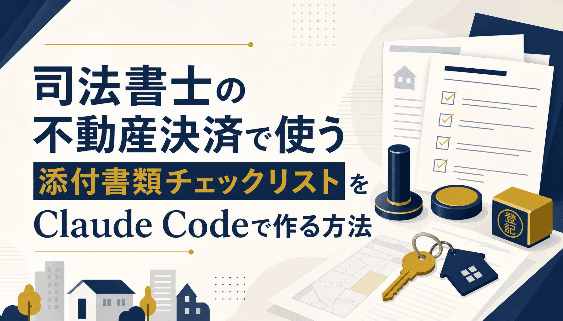 司法書士の不動産決済で使う添付書類チェックリストをClaude Codeで作る方法