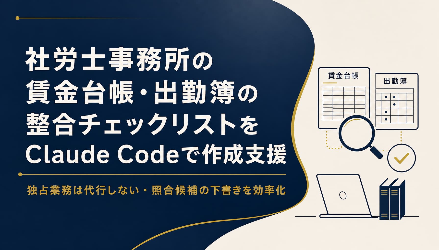 社労士事務所の賃金台帳・出勤簿の整合チェックリストをClaude Codeで作成支援