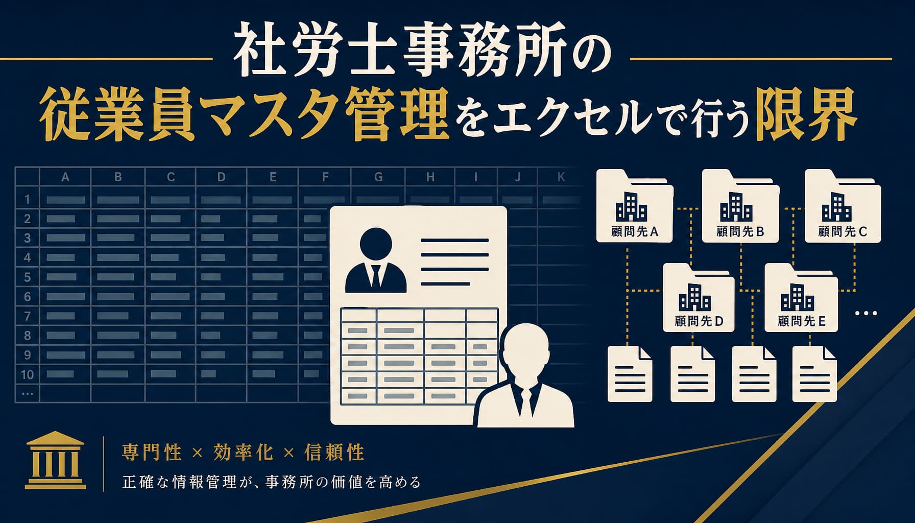 社労士事務所の従業員マスタ管理をエクセルで行う限界 入退社・保険加入状況の一元管理