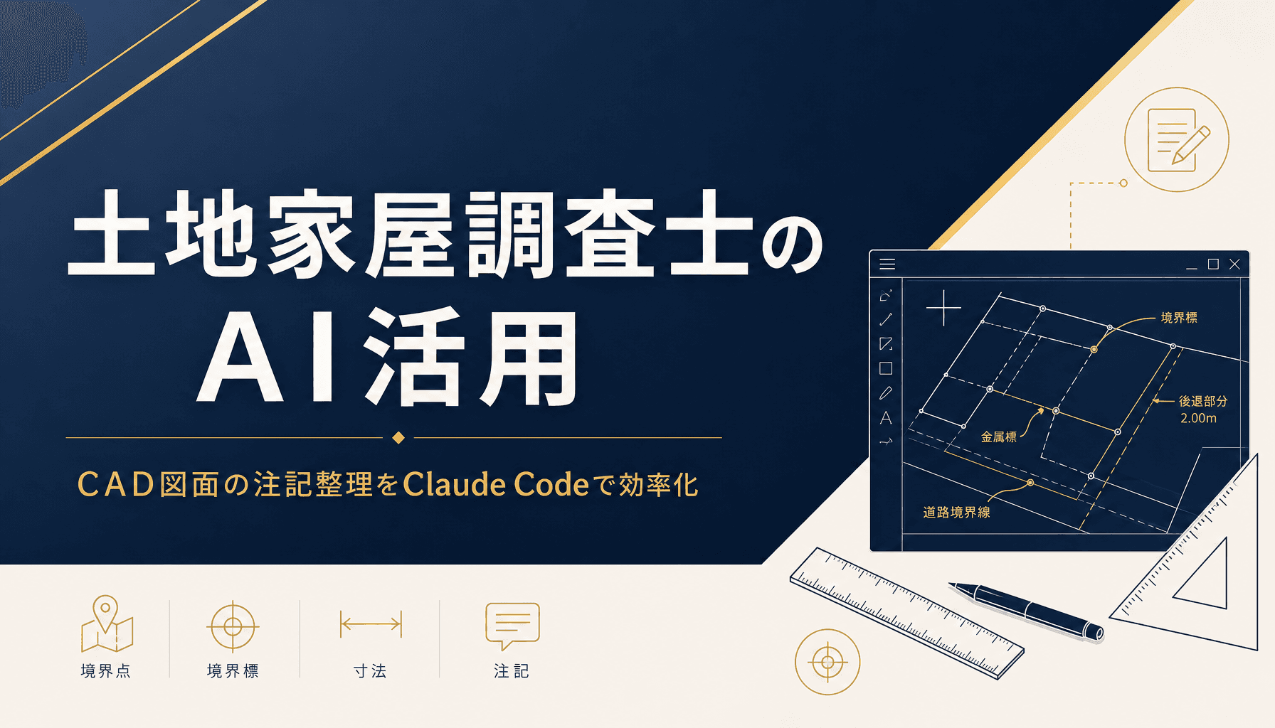 土地家屋調査士のAI活用 CAD図面の注記整理をClaude Codeで効率化