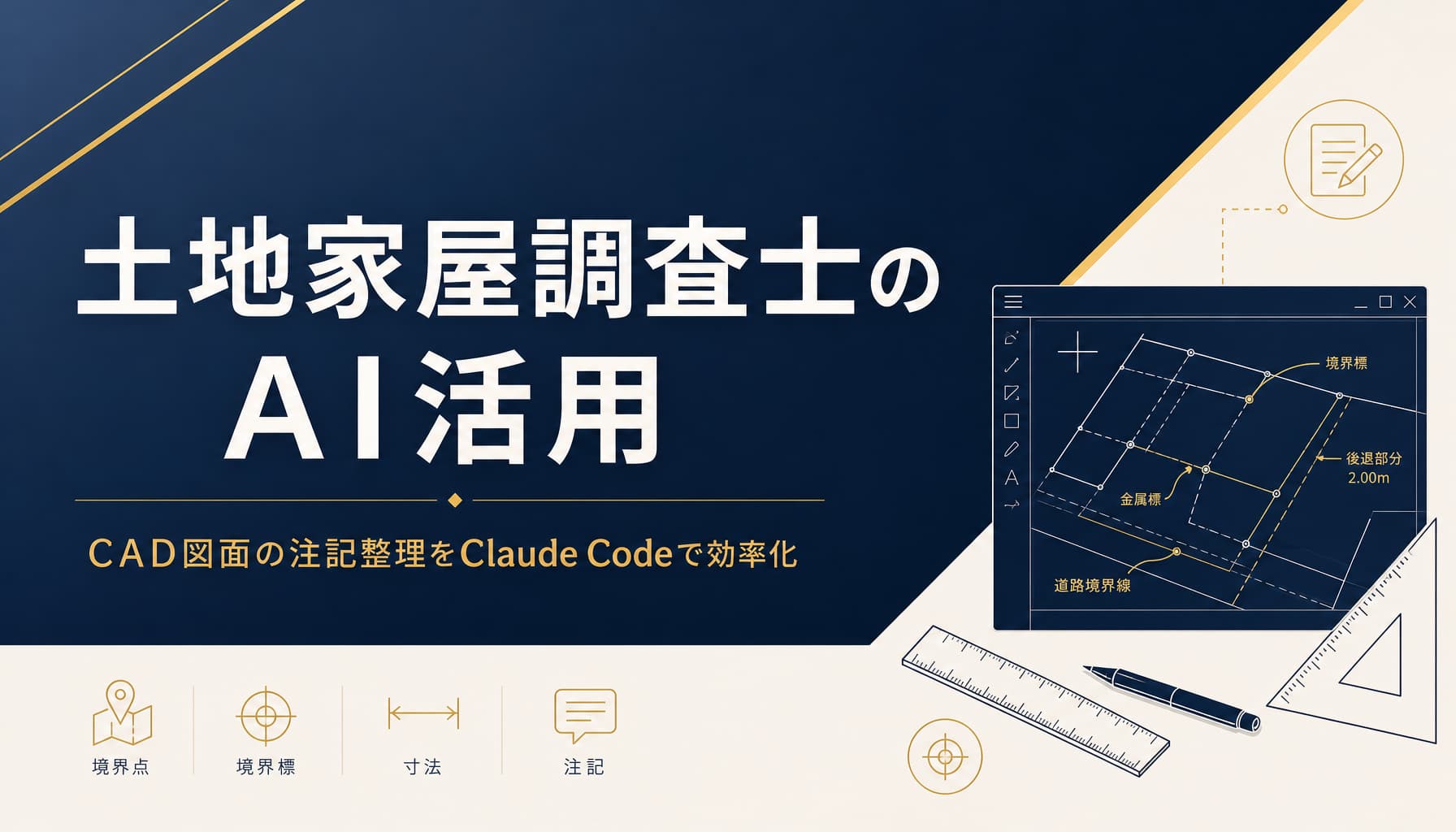 土地家屋調査士のAI活用 CAD図面の注記整理をClaude Codeで効率化