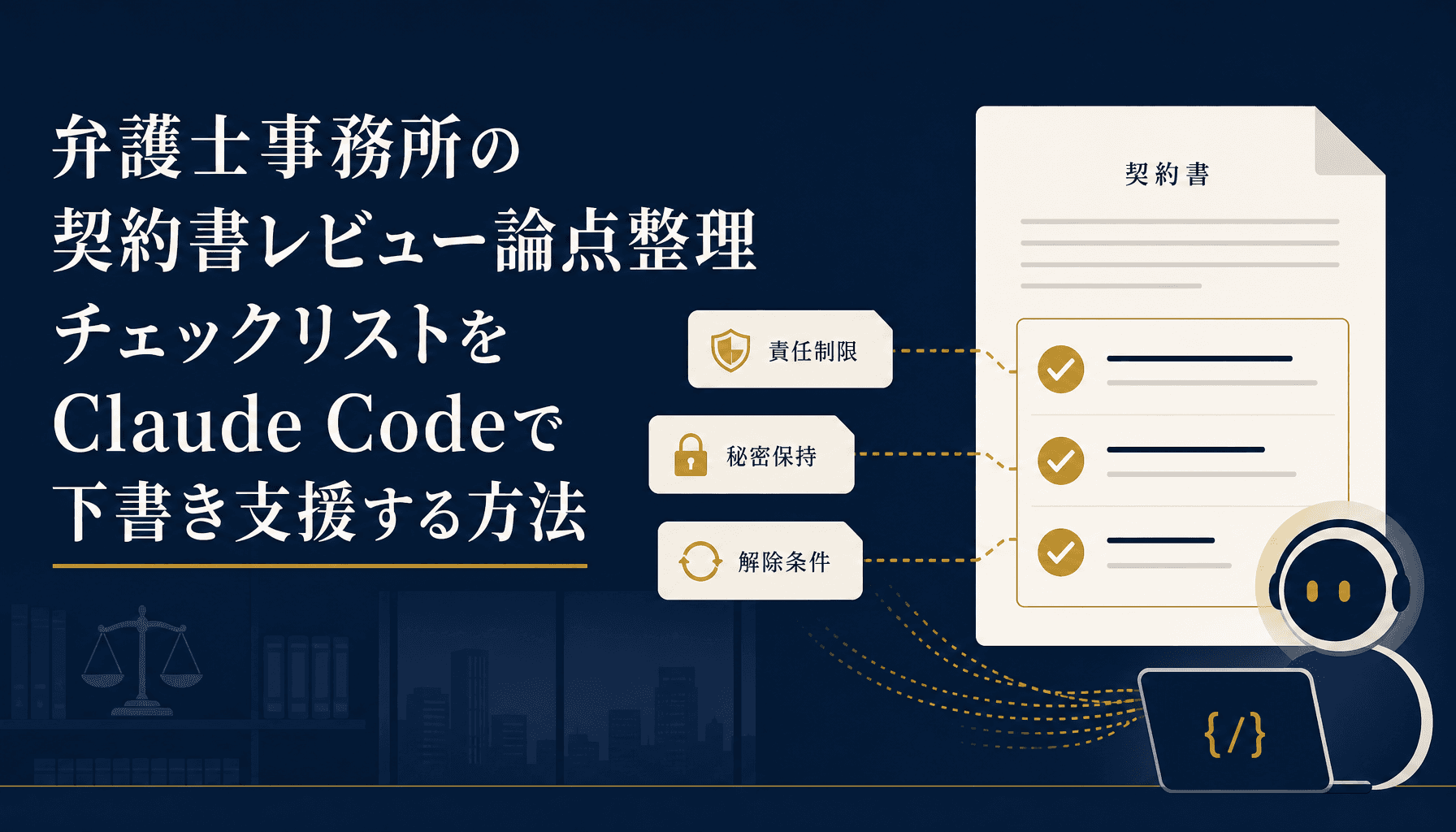 弁護士事務所の契約書レビュー論点整理チェックリストをClaude Codeで下書き支援する方法