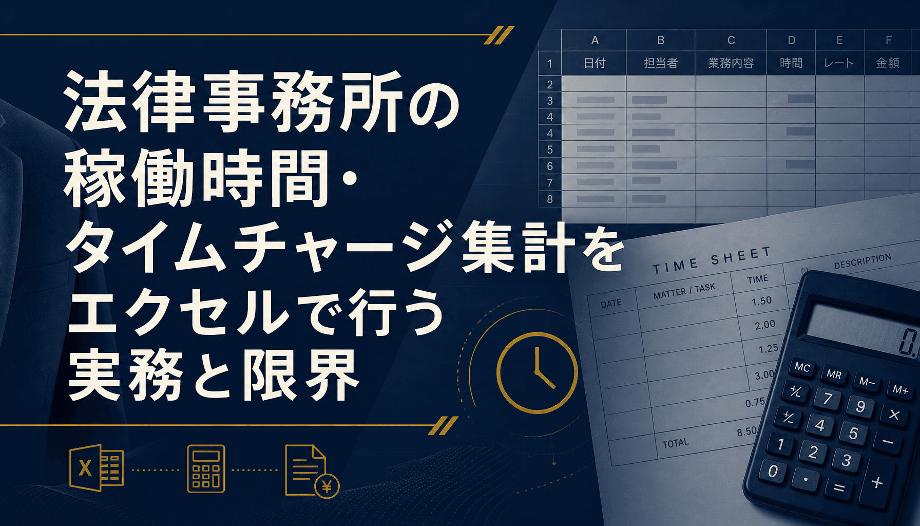 法律事務所の稼働時間・タイムチャージ集計をエクセルで行う実務と限界