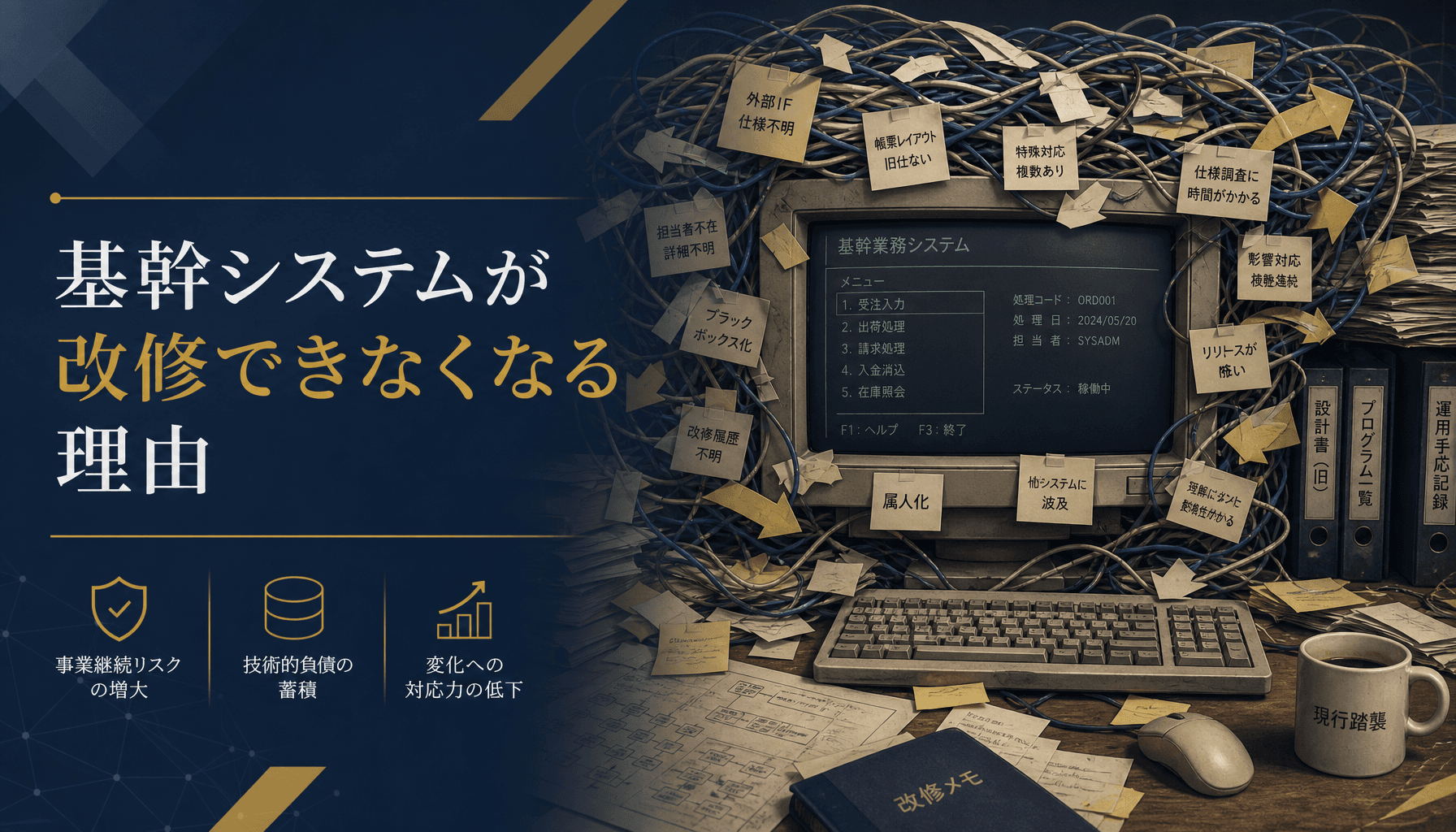 基幹システムが改修できなくなる理由 旧ERPカスタマイズ塩漬けの見極め方