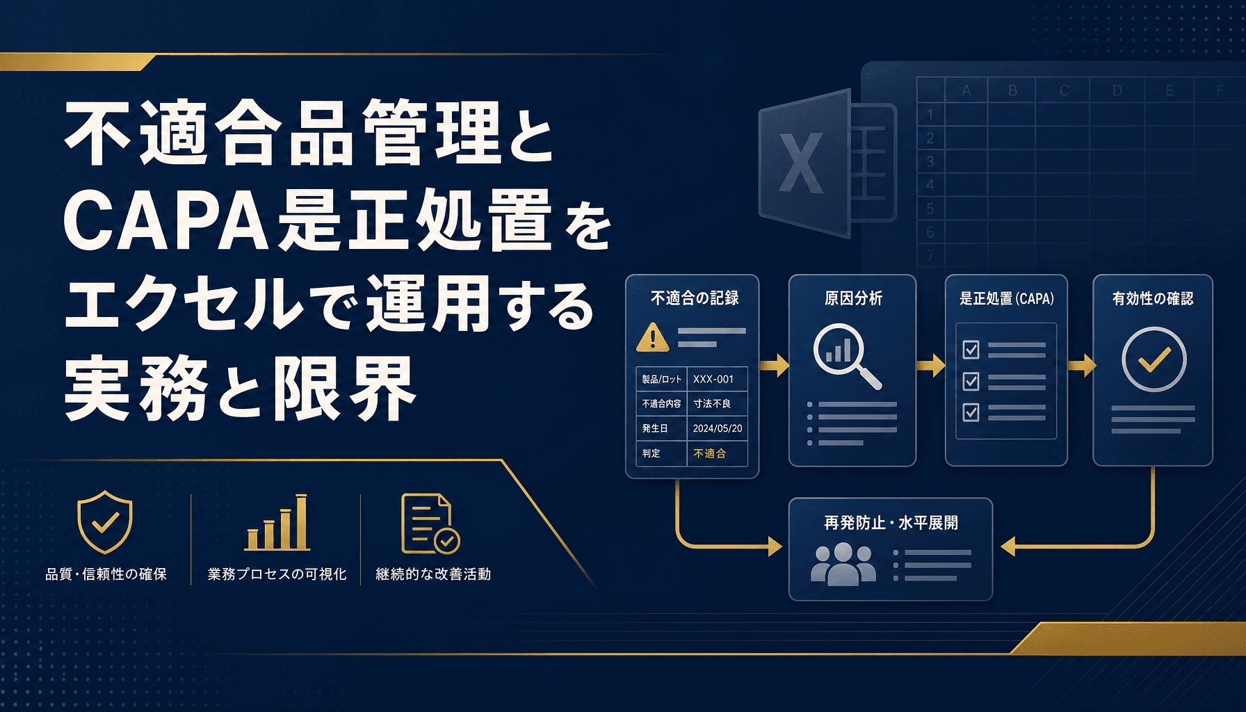 不適合品管理とCAPA是正処置をエクセルで運用する実務と限界