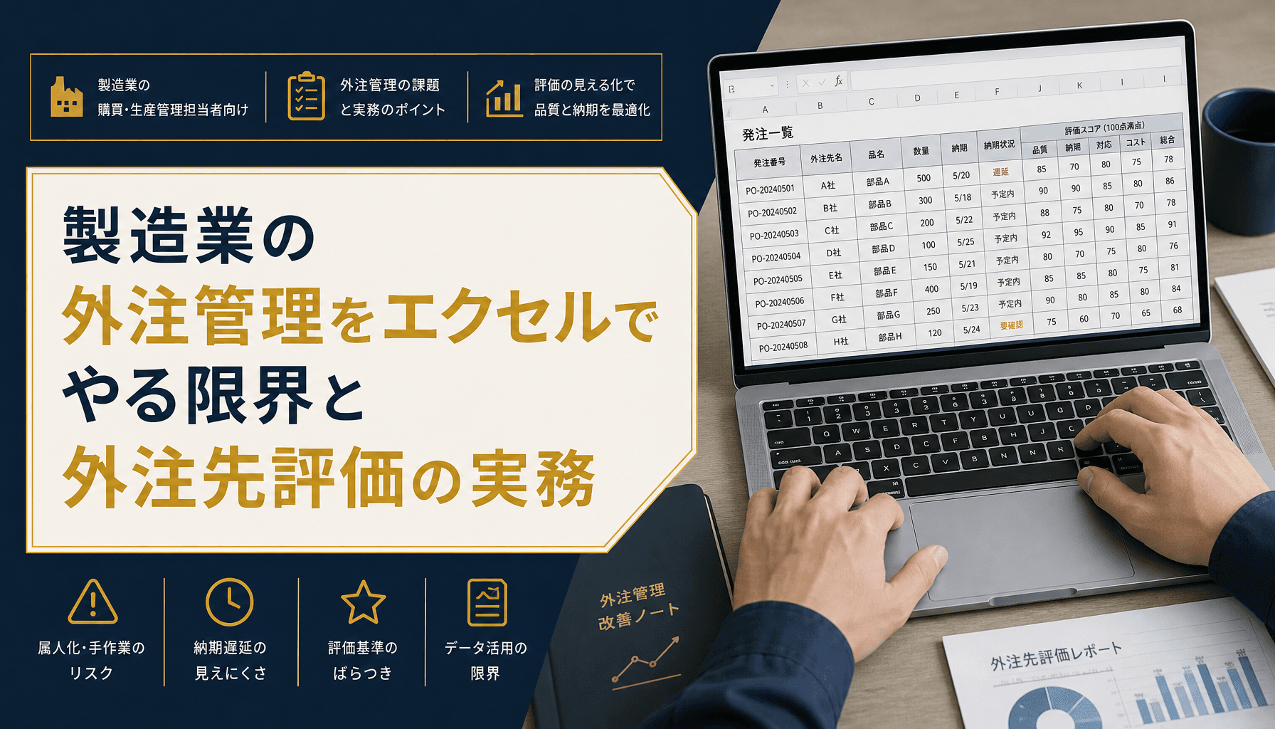 製造業の外注管理をエクセルで行う限界と外注先評価・納期管理の実務