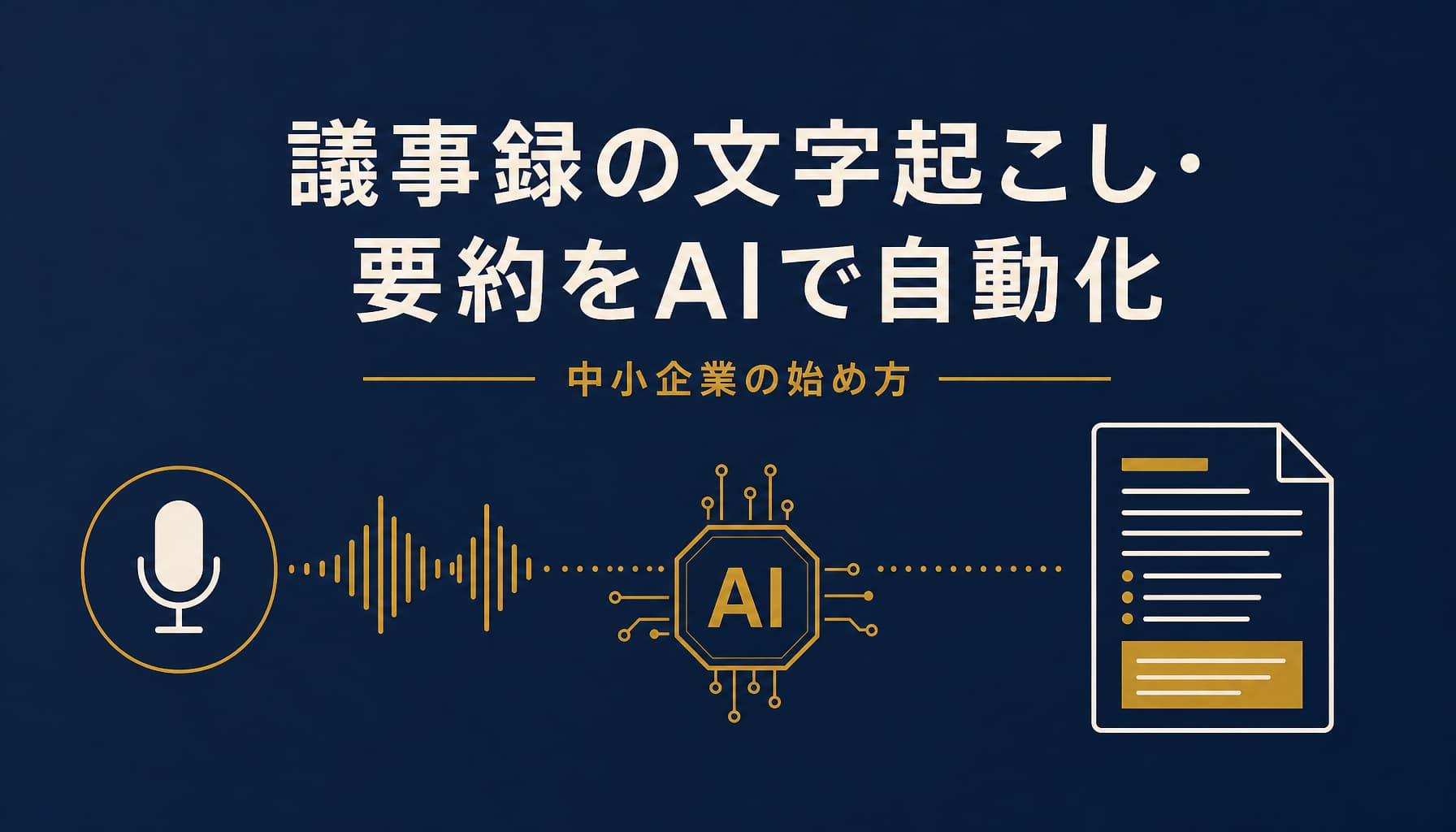 議事録の文字起こし・要約をAIで自動化する 中小企業の始め方