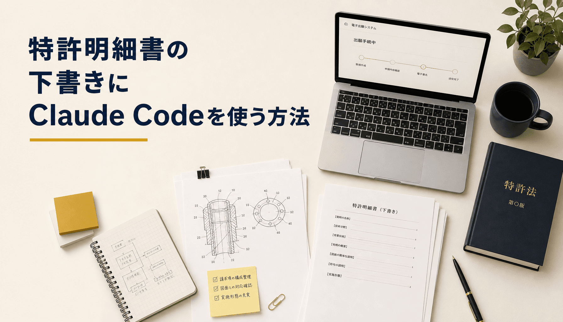 弁理士事務所が特許明細書の下書きにClaude Codeを使う方法と境界線
