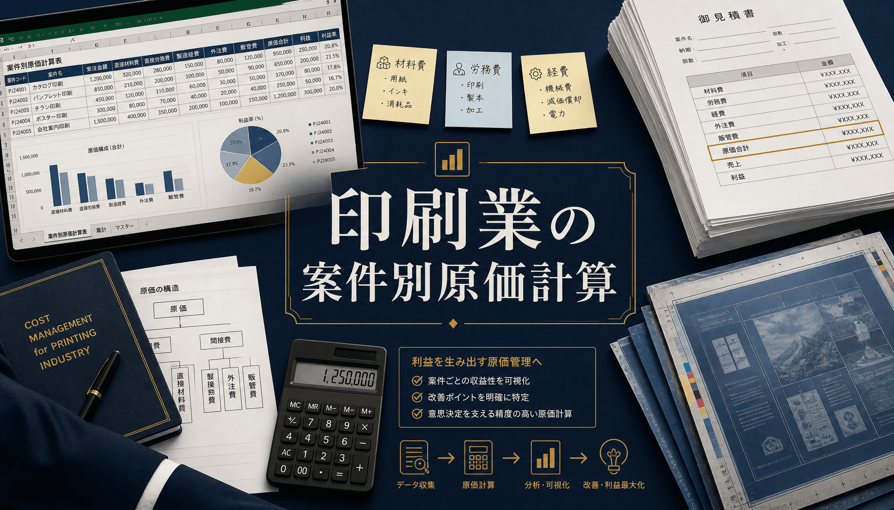 印刷業の案件別原価計算をエクセルで行う限界と用紙工程別原価集計の実務