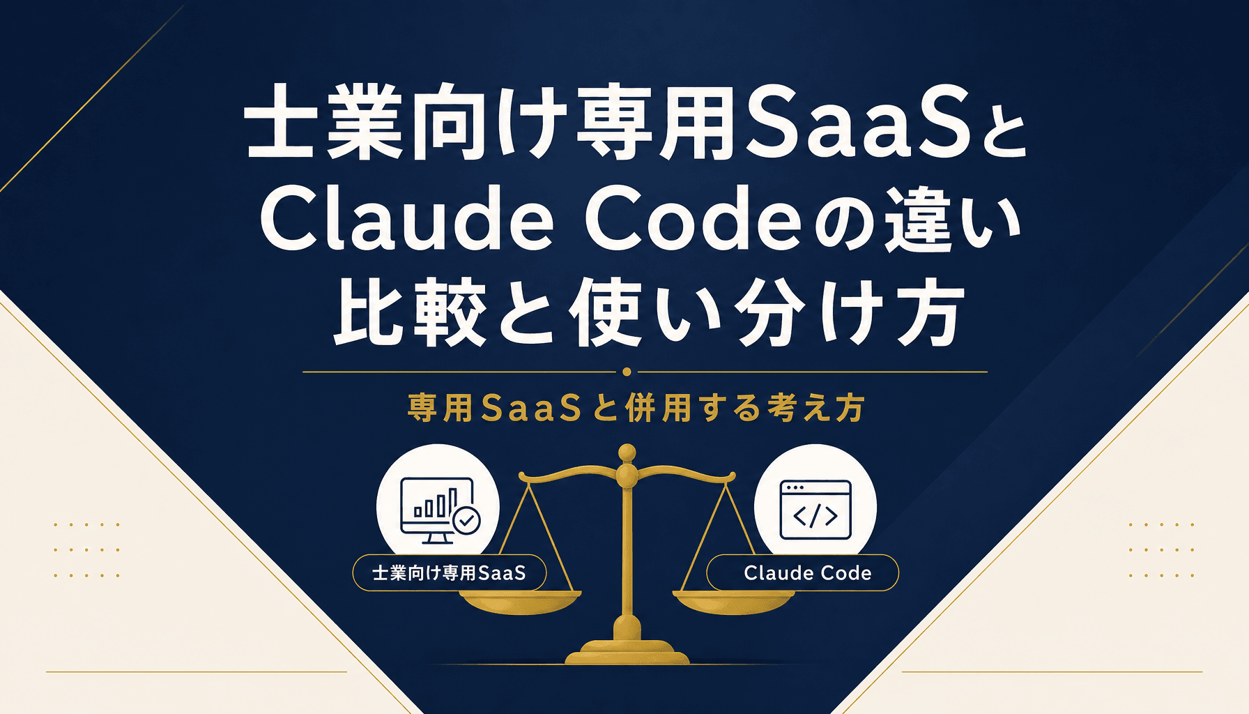 士業向け専用SaaSとClaude Codeの違い 比較と使い分け方【2026】