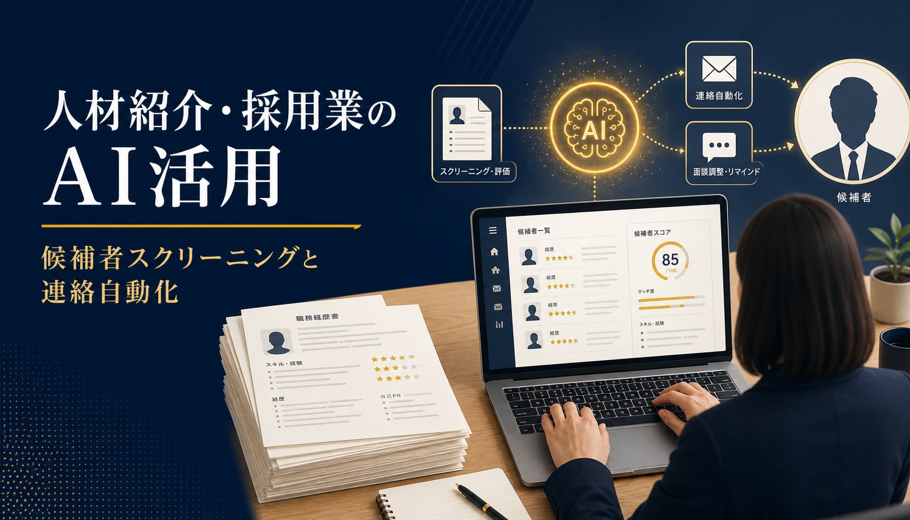 人材紹介・採用業のAI活用 候補者スクリーニングと連絡自動化の実務手順
