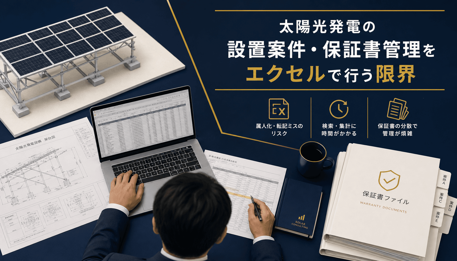 太陽光発電の設置案件・保証書管理をエクセルで行う限界 メーカー保証とメンテナンス契約の実務