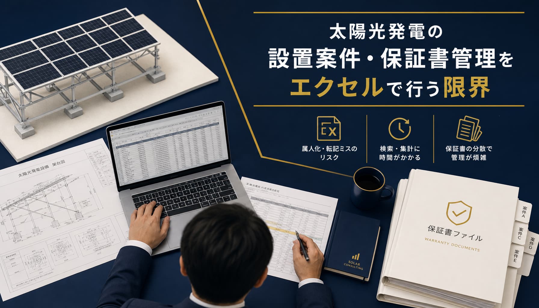 太陽光発電の設置案件・保証書管理をエクセルで行う限界 メーカー保証とメンテナンス契約の実務