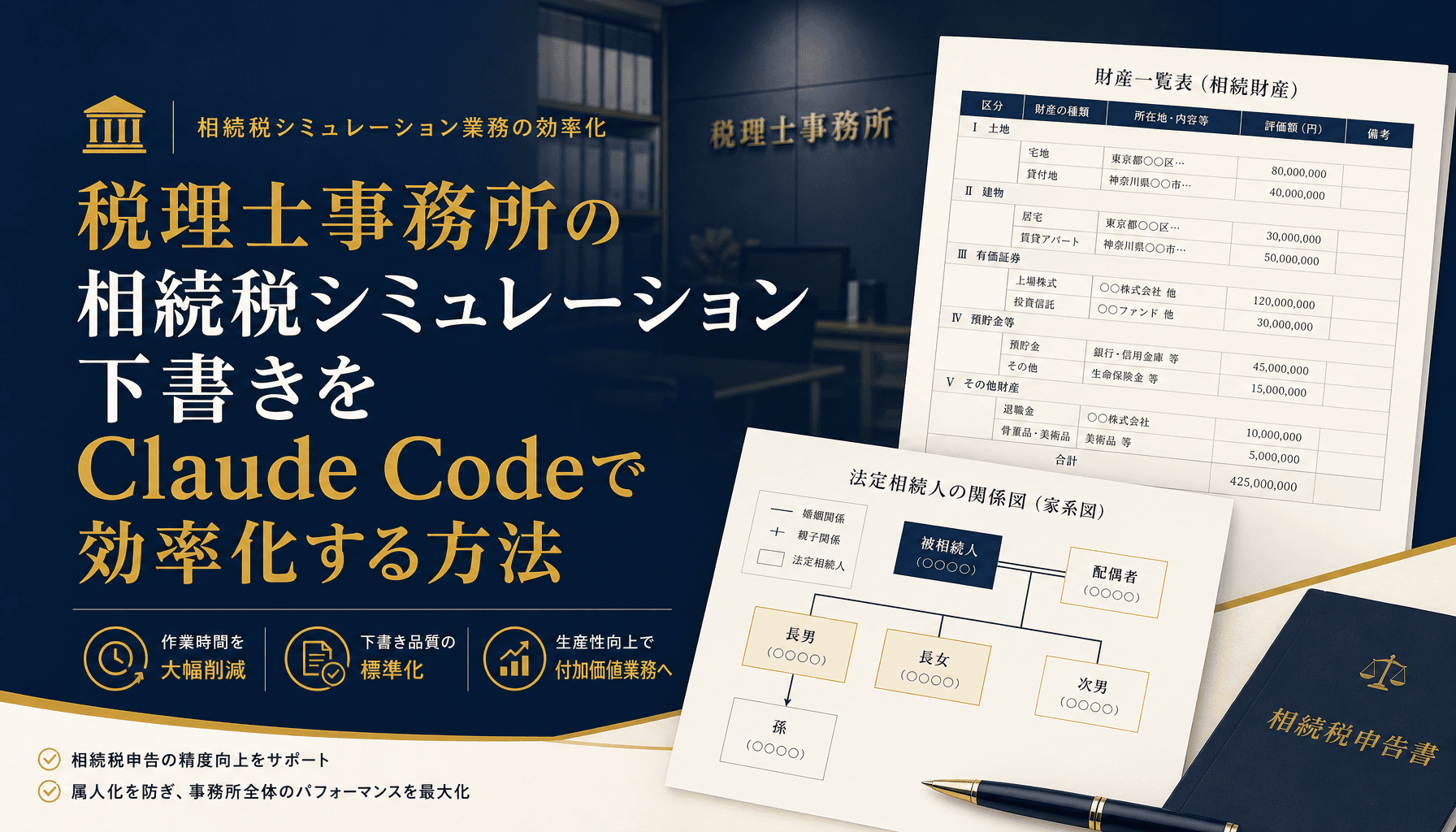 税理士事務所の相続税シミュレーション下書きをClaude Codeで効率化する方法