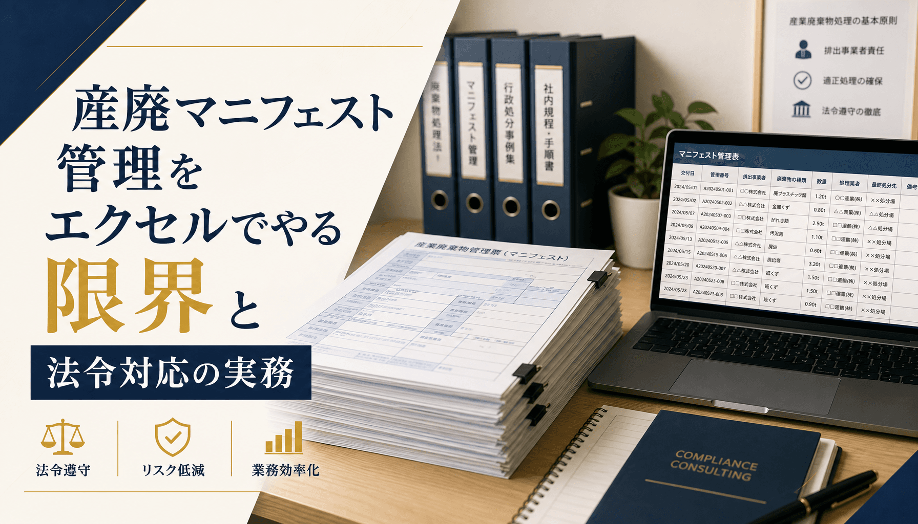 産廃マニフェスト管理をエクセルでやる限界と法令対応の実務