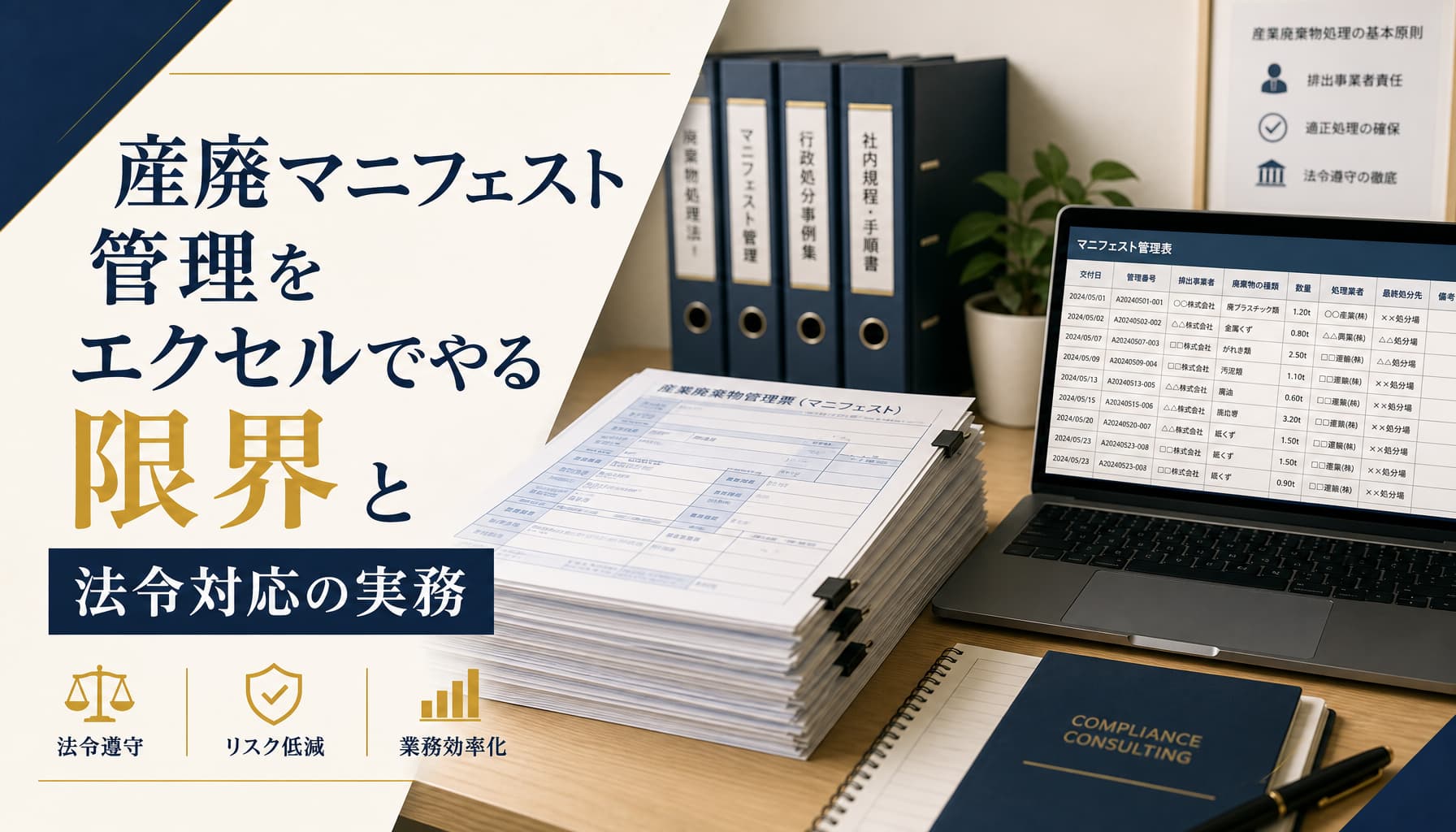 産廃マニフェスト管理をエクセルでやる限界と法令対応の実務