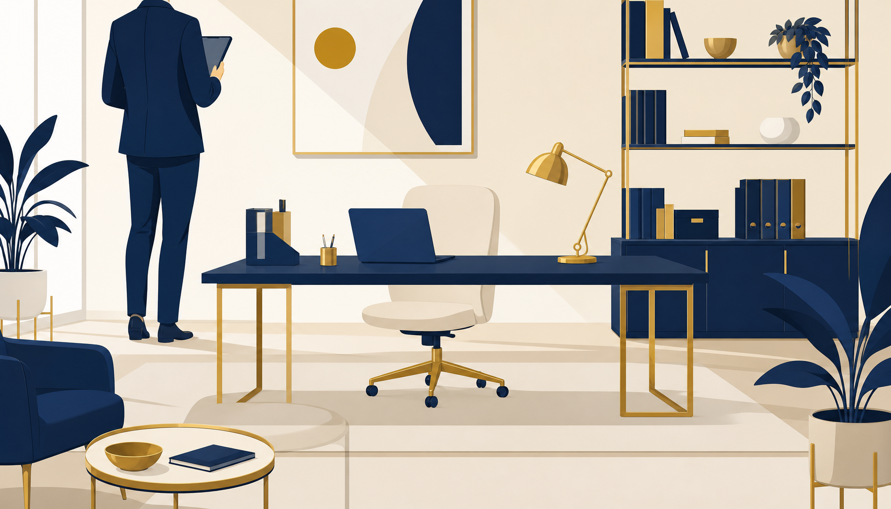CAD画面上に散らばった注記・凡例が整理されて1枚の図面にまとまっていく様子を俯瞰で描いた抽象イメージ