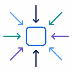 複数の領域が中心に集まる図