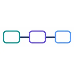 3 つの工程が 1 本の線でつながる図