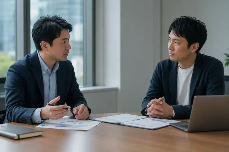 業務を伺いながら一緒に決めていく様子